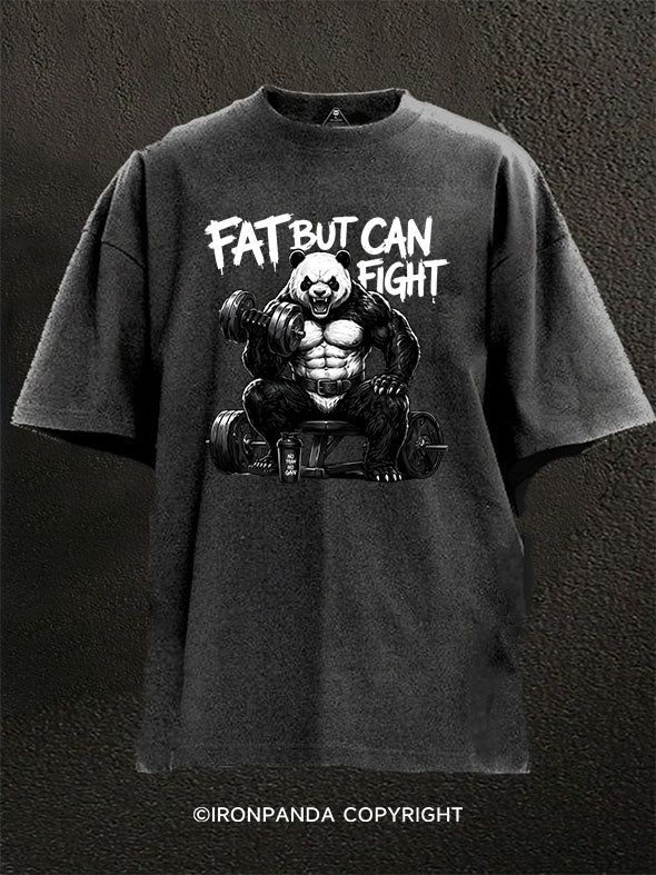 Fat But Can Fight Panda Lifting Washed Gym Shirt