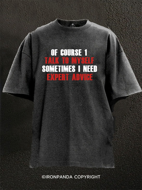 Talk To Myself Washed Gym Shirt