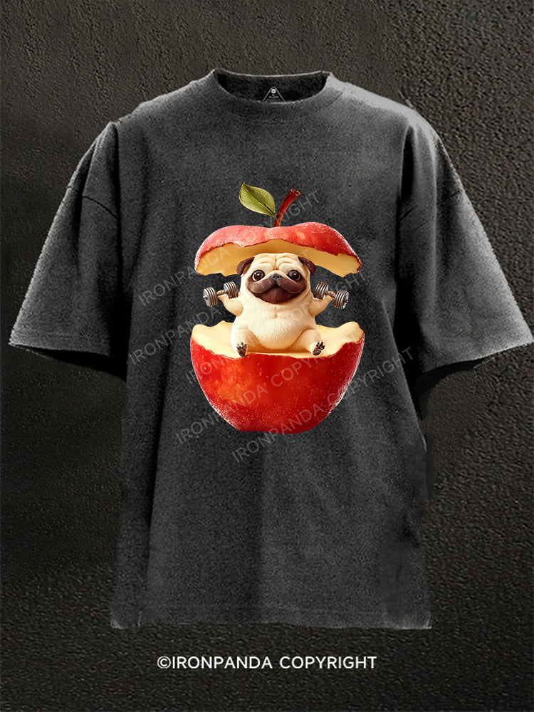 Lifting Weights While Eating an Apple Washed Gym Shirt