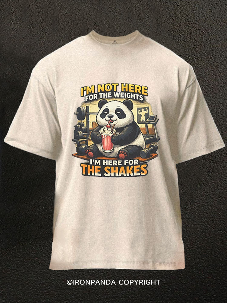 I'M HERE FOR THE SHAKES Washed Gym Shirt