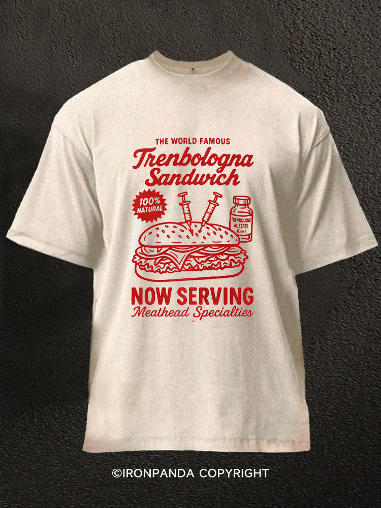 The World Famous Trenbolagna Sandwich Washed Gym Shirt
