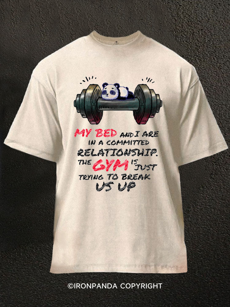THE GYM IS JUST TRYING TO BREAK US UP Washed Gym Shirt