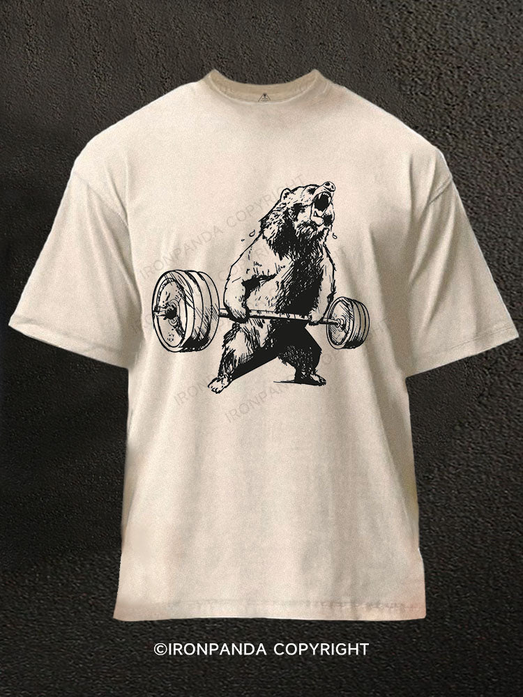 Bear Washed Gym Shirt