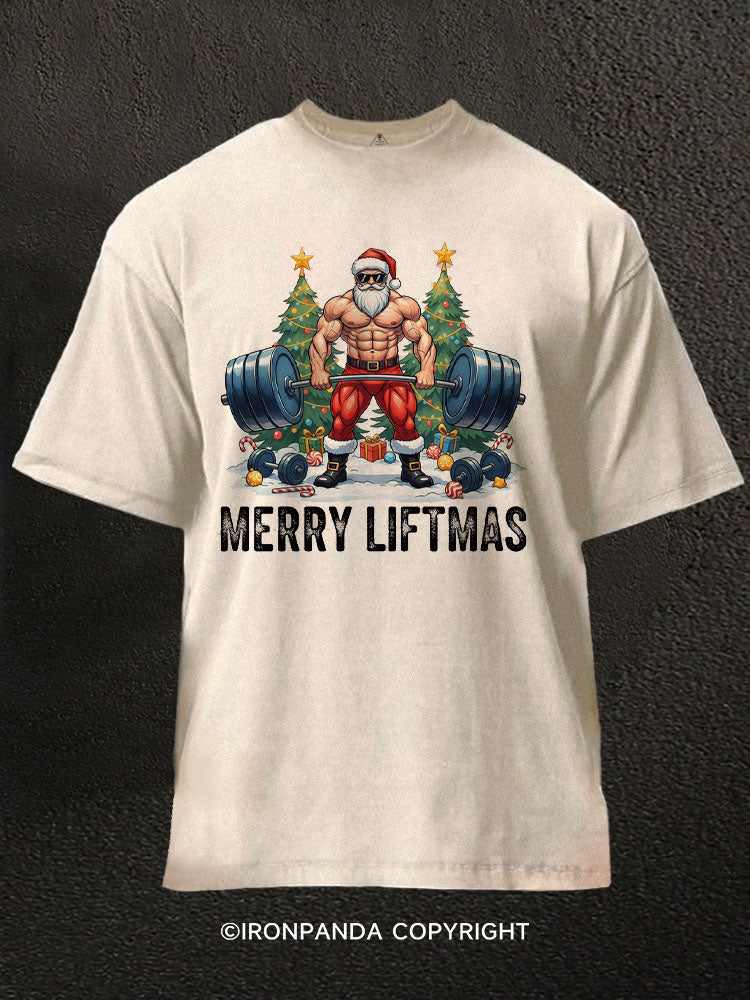 MERRY LIFTMAS Washed Gym Shirt