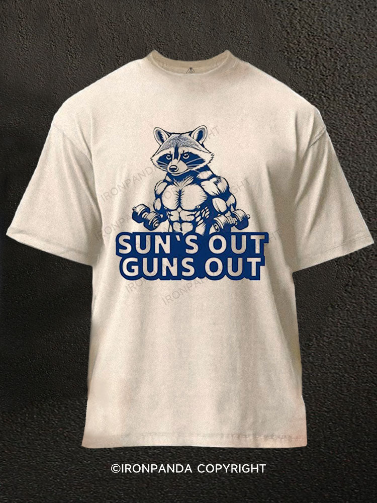 SUN’S OUT GUNS OUT Washed Gym Shirt
