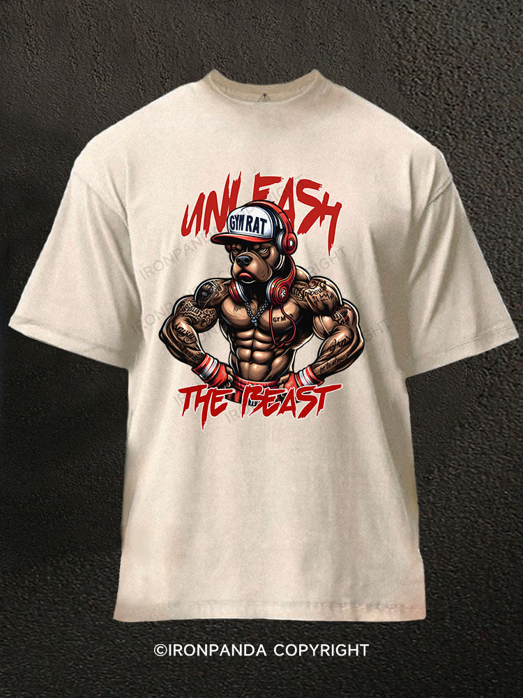 UNLEASH THE BEAST Washed Gym Shirt