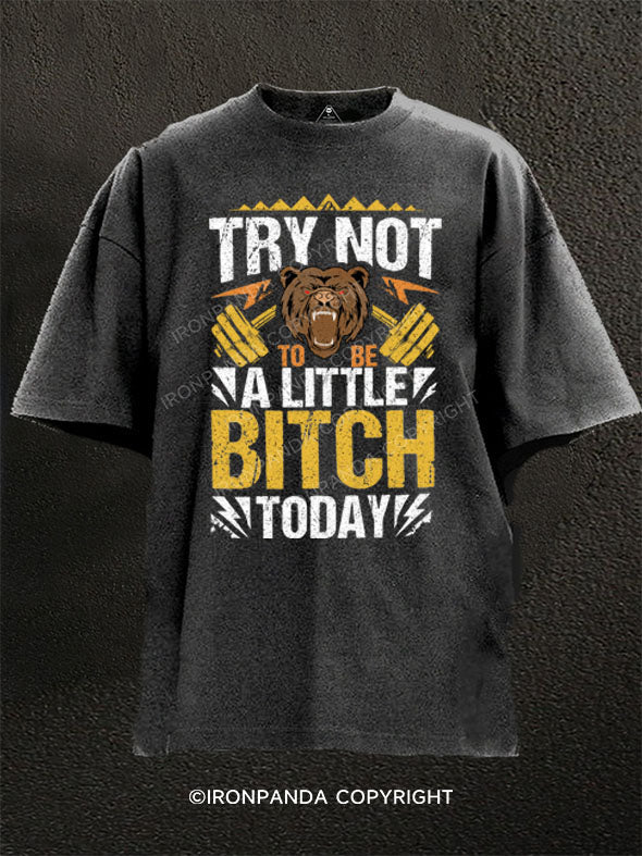 TRY NOT TO BE A LITTLE BITCH TODAY Washed Gym Shirt