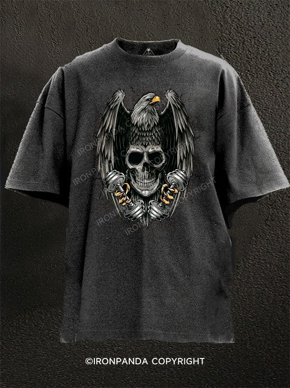eagle  skeleton Washed Gym Shirt