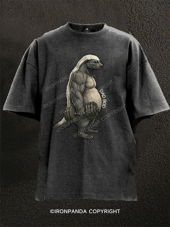 Honey badger Dad Bod Washed Gym Shirt