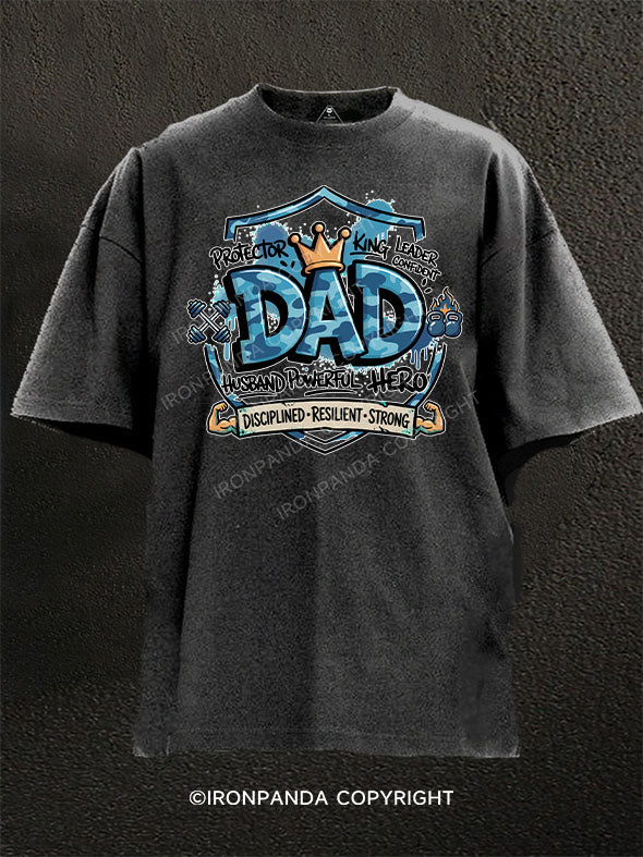 Dad the Roles Washed Gym Shirt