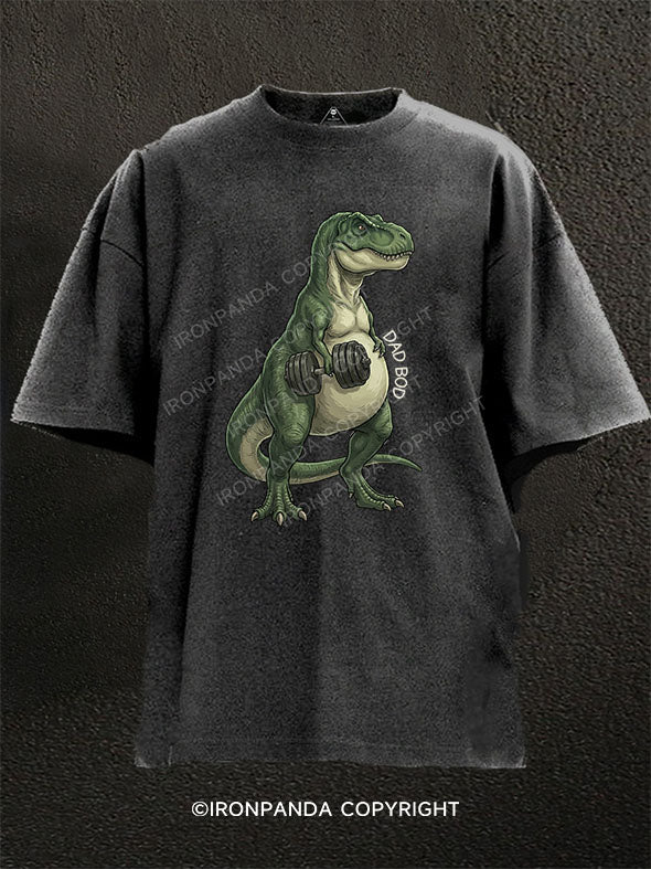Tyrannosaurus rex Dad Bod Washed Gym Shirt
