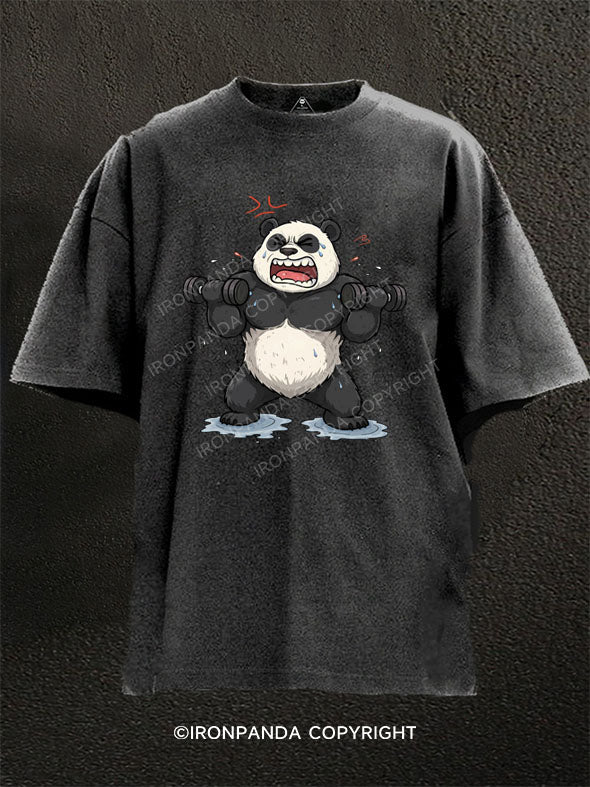 the last set panda Washed Gym Shirt