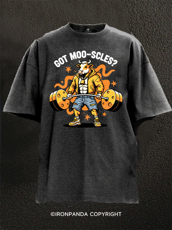GOT MOO‑SCLES？ Washed Gym Shirt