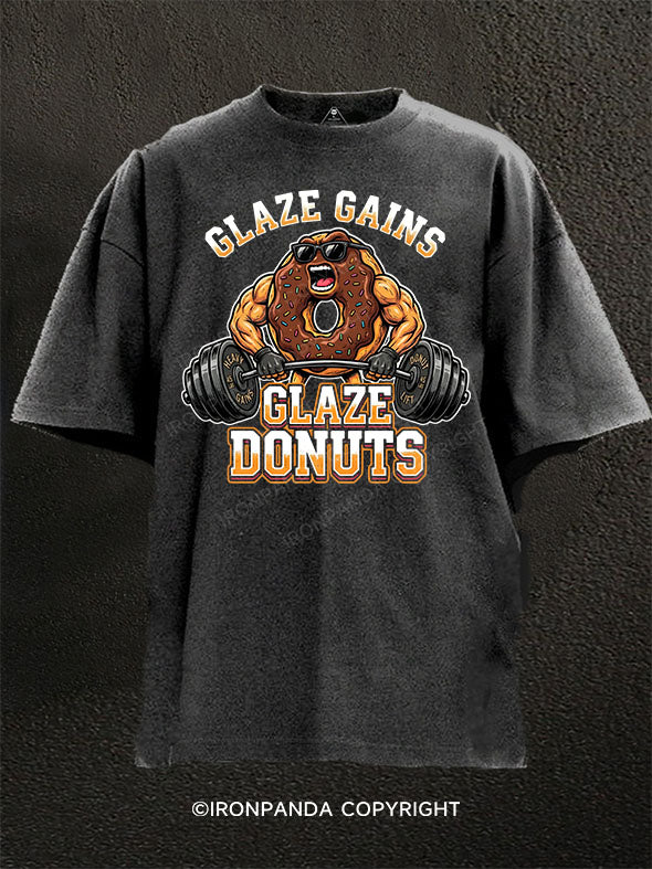 GLAZE GAINS，GLAZE DONUTS Washed Gym Shirt