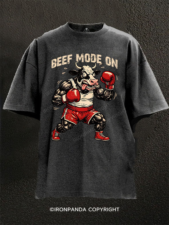 beef mode on Washed Gym Shirt