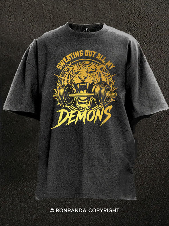 Sweating out all my demons Washed Gym Shirt