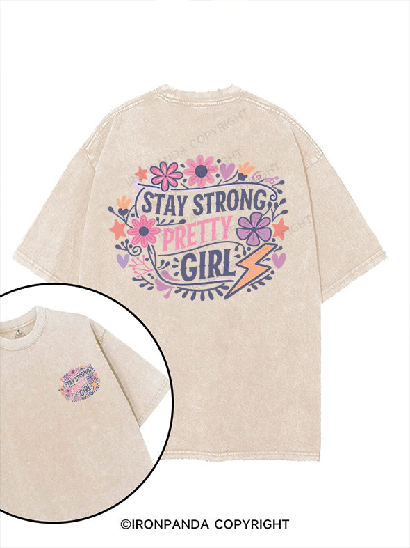 stay strong pretty girl printed Gym Shirt