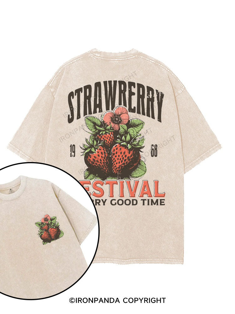 STRAWBERRY FESTIVAL A BERRY GOOD TIME printed Gym Shirt