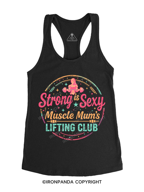 strong is sexy Gym Racerback Tank