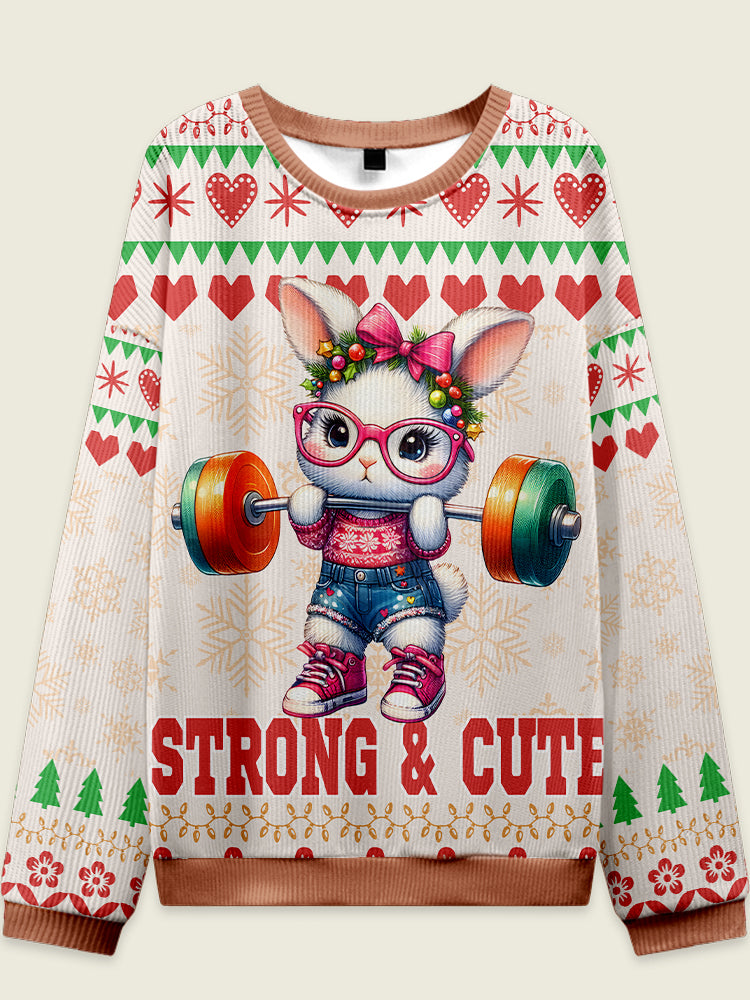 strong & cute Fitness Theme Ugly Sweater