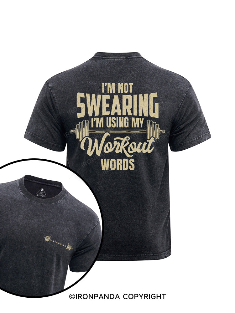 sweraing words printed Washed Gym Shirt