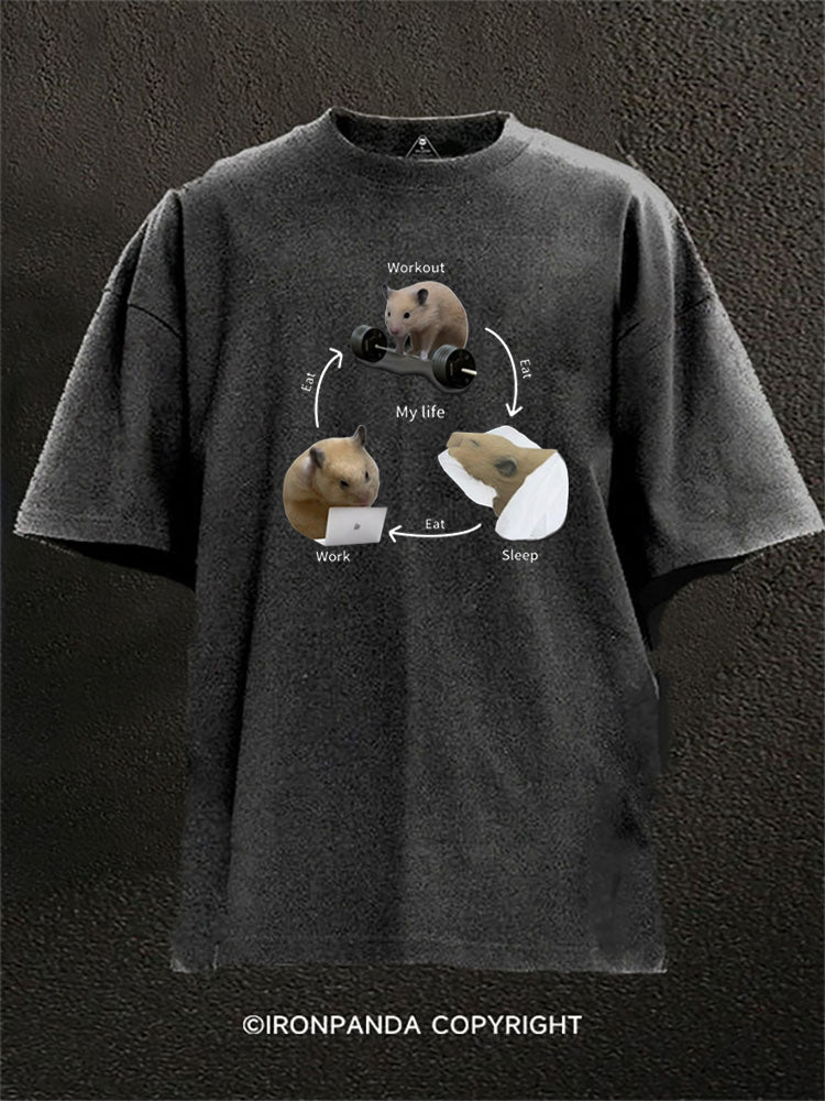 Eat Work Gym Sleep Repeat Washed Gym Shirt