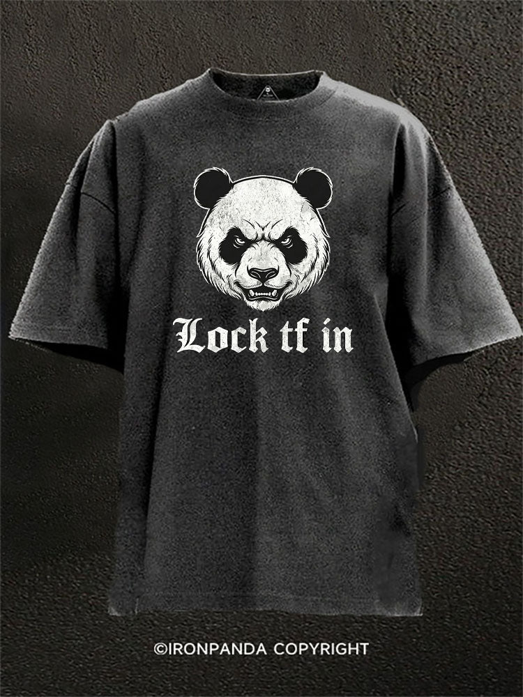 Lock Tf In Panda Washed Gym Shirt
