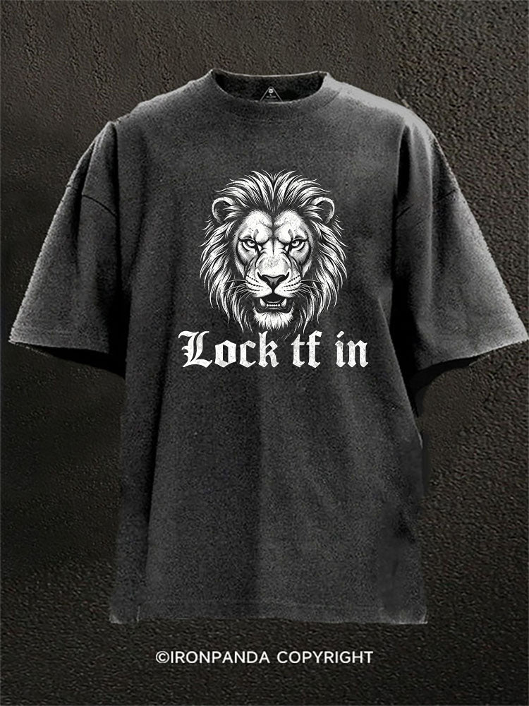 Lock Tf In Lion  Washed Gym Shirt