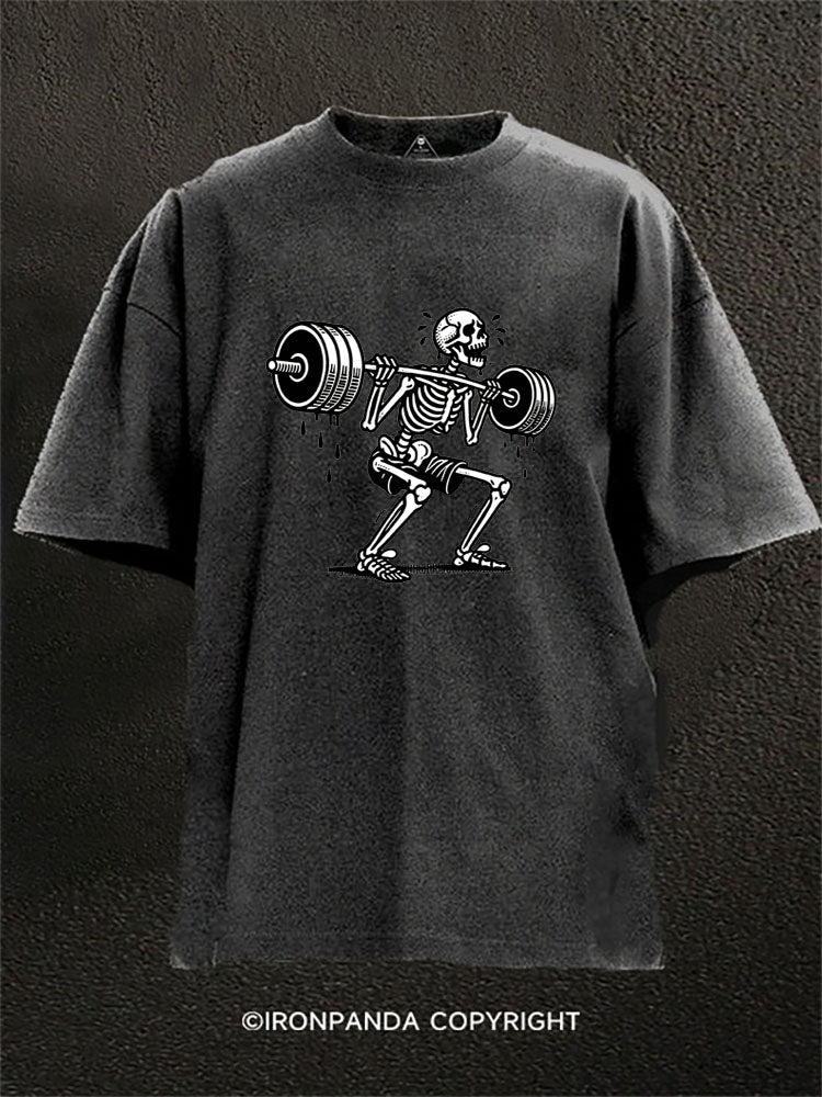 Skeleton Squat Washed Gym Shirt