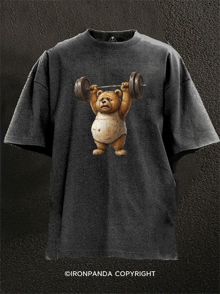 Bear Weightlifting Washed Gym Shirt