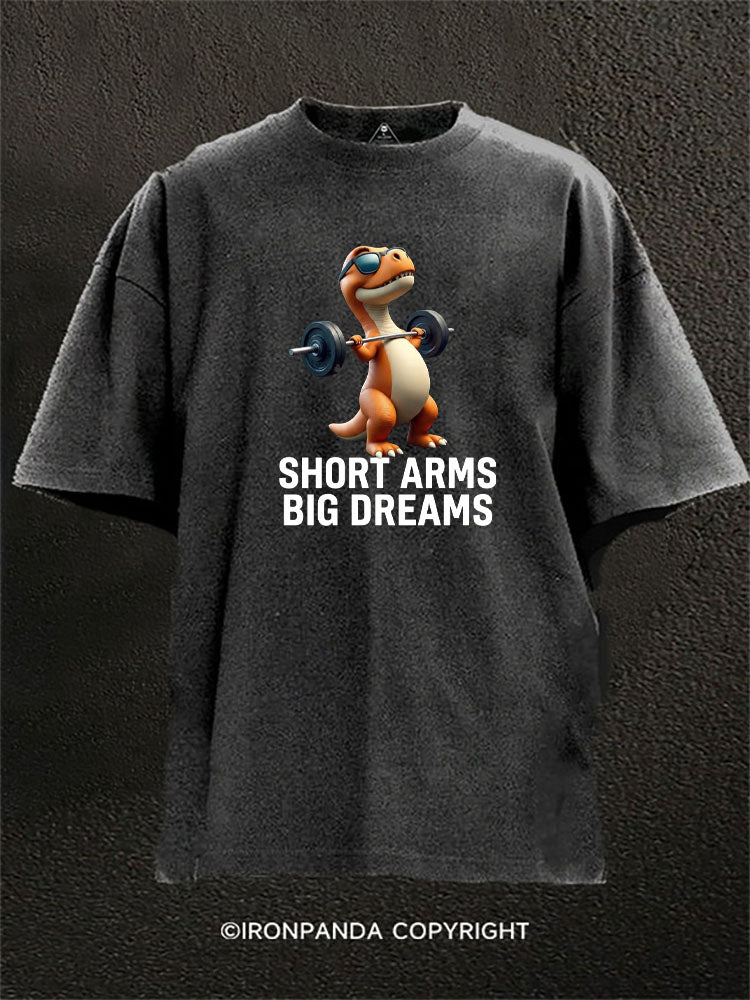 Short Arms Big Dreams Dino Washed Gym Shirt
