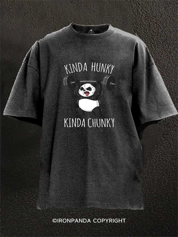 Kinda Hunky Kinda Chunky Panda Washed Gym Shirt