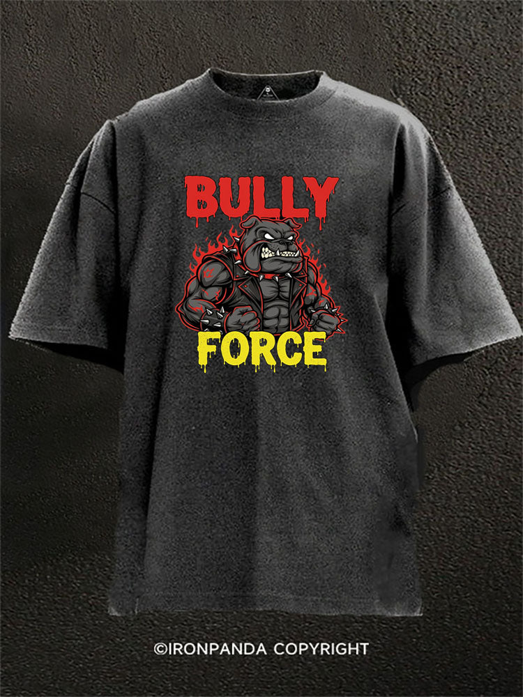 Bully Force Muscular Bulldog Washed Gym Shirt