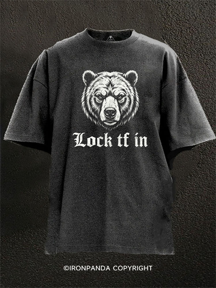 Lock Tf In Bear Washed Gym Shirt
