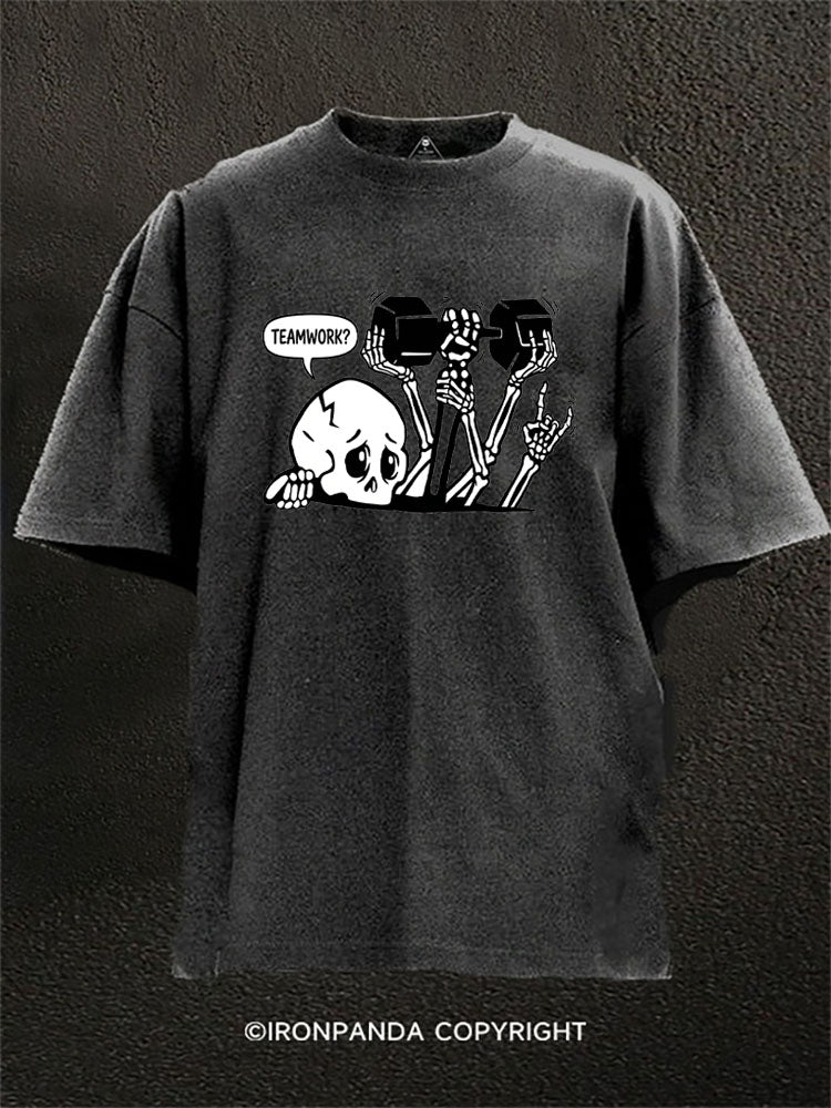 TEAMWORK? Skeleton Squad Washed Gym Shirt