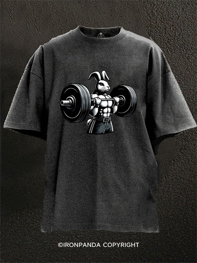 Rabbit Weightlifting Washed Gym Shirt
