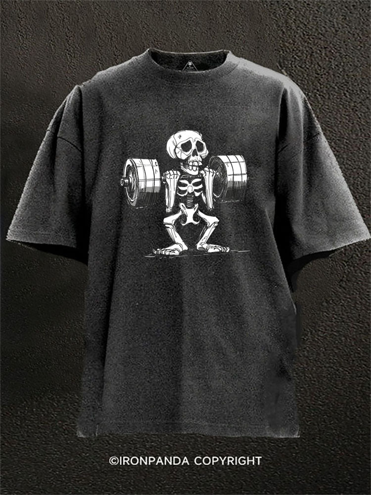 Lifting Skeleton Washed Gym Shirt