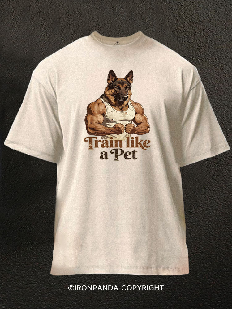 Train Like A Pet Dog Washed Gym Shirt