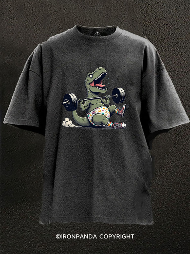 Happy Dino Lift Washed Gym Shirt
