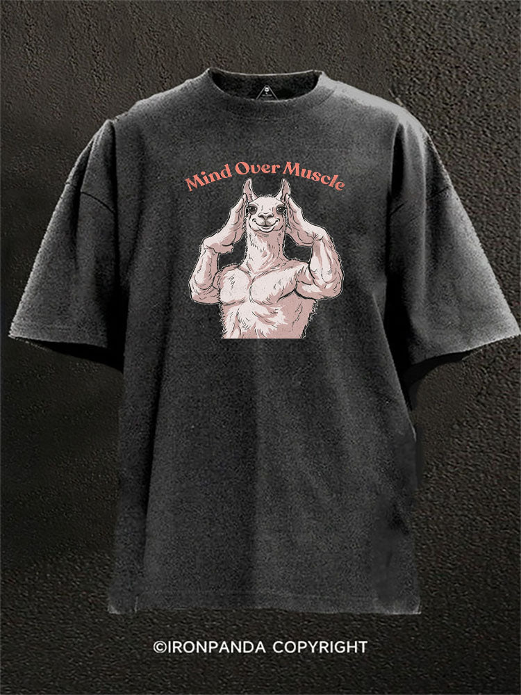 Mind Over Muscle Llama Washed Gym Shirt