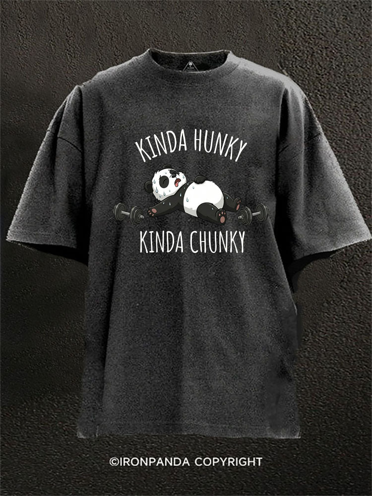 Kinda Hunky Kinda Chunky Panda Washed Gym Shirt