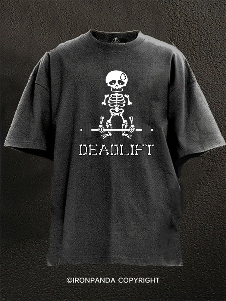 Skeleton Deadlift Washed Gym Shirt