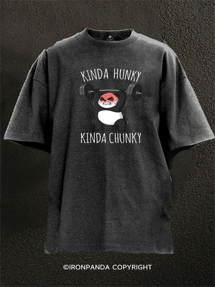 Kinda Hunky Kinda Chunky Panda Washed Gym Shirt