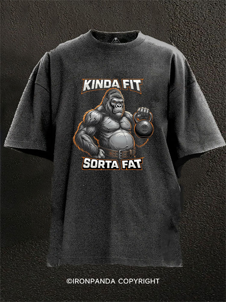 Kinda Fit Sorta Fat Chimpanzees Washed Gym Shirt