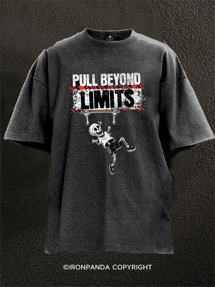 Pull Beyond Limits Skeleton Lifting Washed Gym Shirt