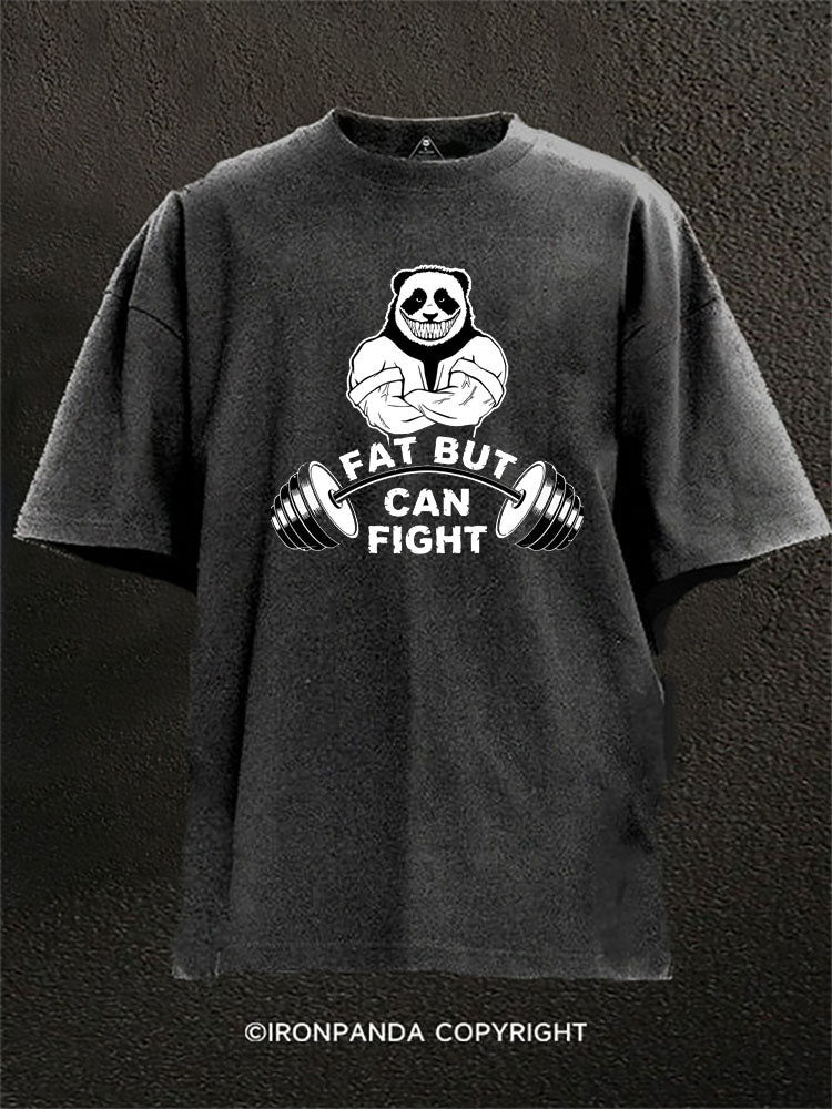 Fat But Can Fight Panda Flex Washed Gym Shirt