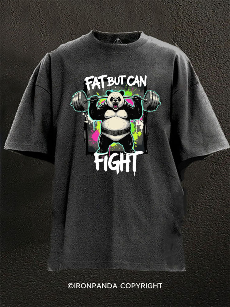 Fat But Can Fight Panda Lifting Washed Gym Shirt