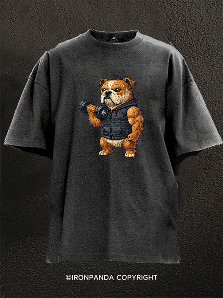 Fitness Bulldog Washed Gym Shirt