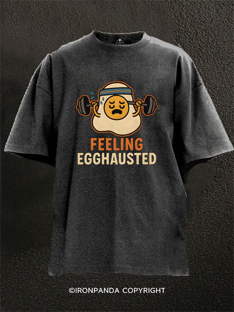 Feeling Eggausted Funny Tired Egg Washed Gym Shirt