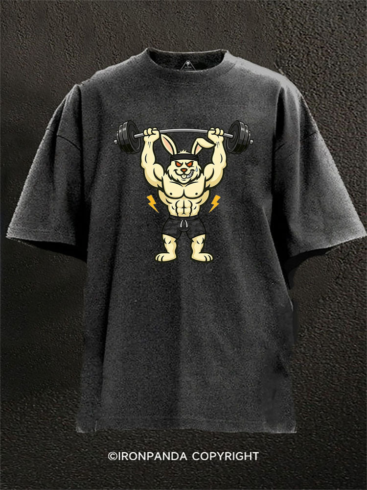 Muscle Bunny Bodybuilder Washed Gym Shirt